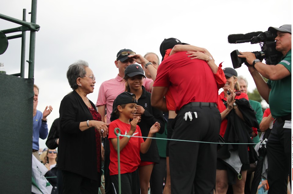 The golf great headed straight for his family