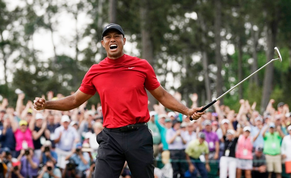 Woods celebrates his fifth Masters triumph