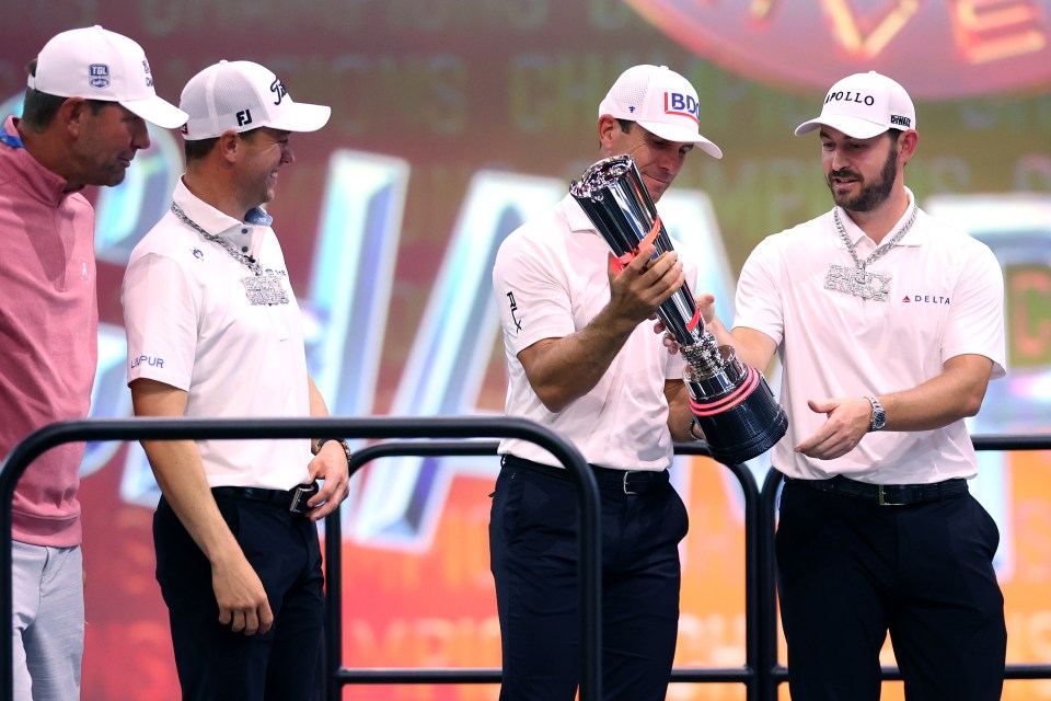 Atlanta Drive GC were the first team to pick up the TGL winner's trophy