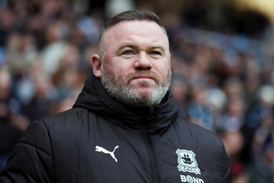 Wayne Rooney, manager of Plymouth Argyle, at a soccer match.