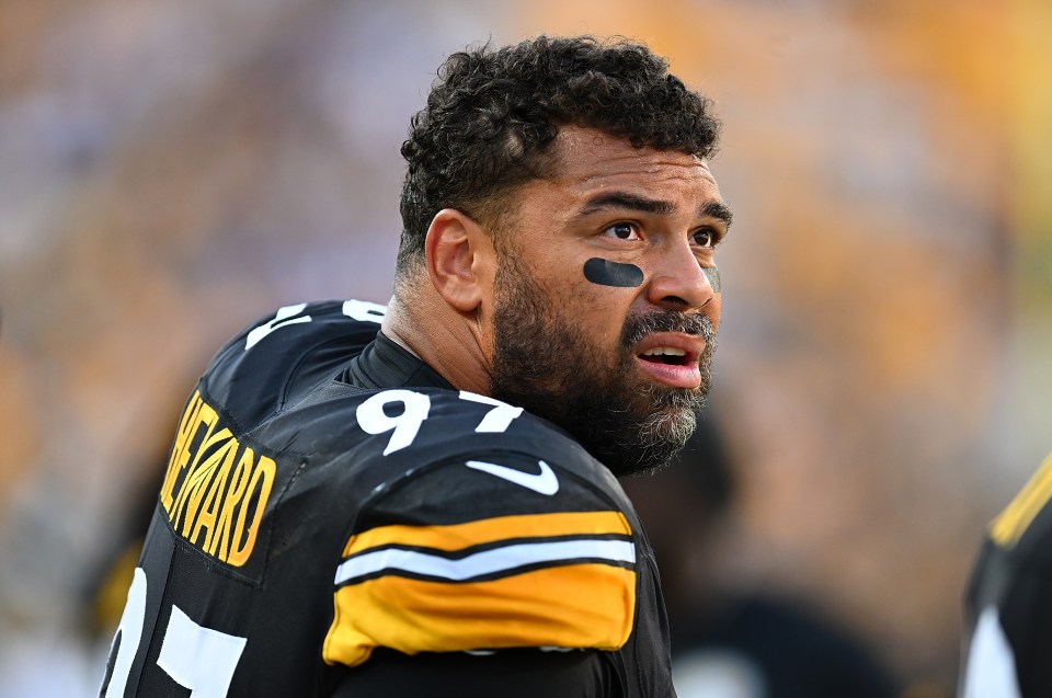 PITTSBURGH, PENNSYLVANIA - AUGUST 19:  Cameron Heyward #97 of the Pittsburgh Steelers looks on during the second quarter of a preseason game against the Buffalo Bills at Acrisure Stadium on August 19, 2023 in Pittsburgh, Pennsylvania. (Photo by Joe Sargent/Getty Images)