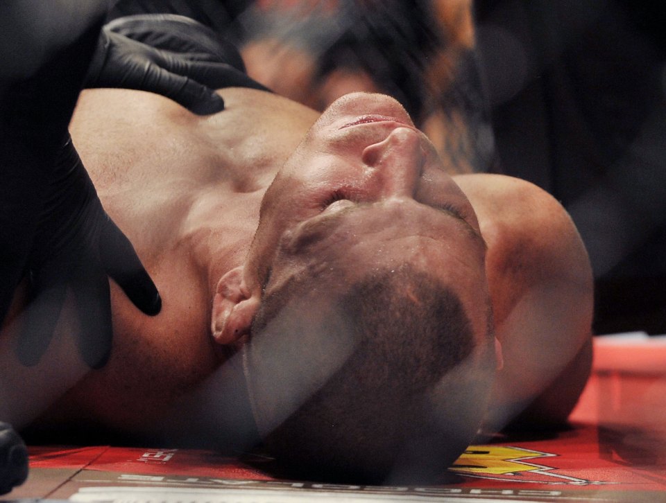 Bisping was left motionless after being cracked with a thunderous overhand right