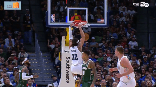 Teammate Gordon then caught it for an easy dunk